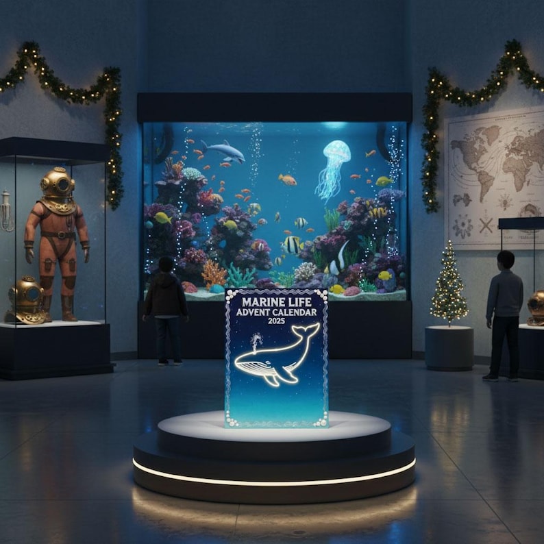 Marine Life Advent Calendar 2025 24 Day Ocean Lover Countdown Box Sea Animal Acrylic Gift Christmas Advent Calendar For Nature Lovers