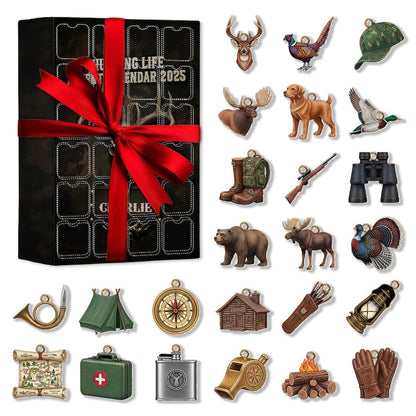 Personalized Hunting Life Advent Calendar Hunting Lover Gift Acrylic Blind Box Countdown Calendar With Ornaments Christmas Gift Ideas