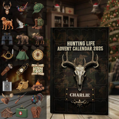 Personalized Hunting Life Advent Calendar Hunting Lover Gift Acrylic Blind Box Countdown Calendar With Ornaments Christmas Gift Ideas