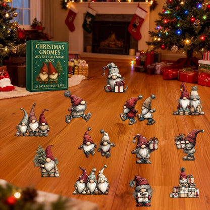Christmas Gnomes Advent Calendar 2025 24 Pcs Mini Figurine Set Xmas Holiday Countdown Calendar Unique Noel Decor Gift For Kids  Adults