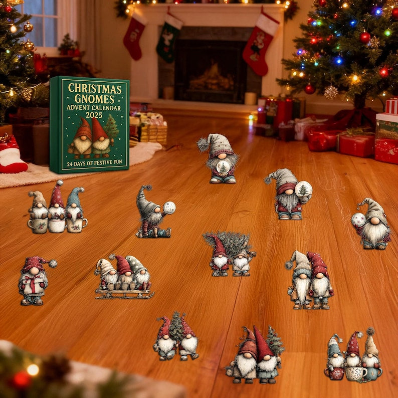 Christmas Gnomes Advent Calendar 2025 24 Pcs Mini Figurine Set Xmas Holiday Countdown Calendar Unique Noel Decor Gift For Kids  Adults