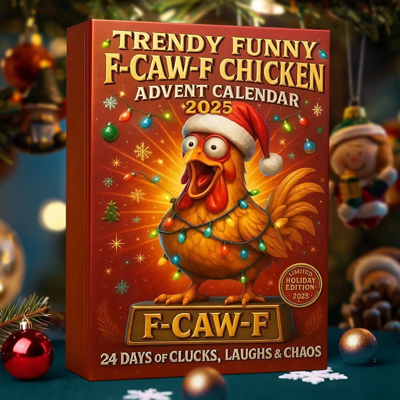 Rooster Advent Calendar 2025 24 Day Rooster Figurines  Vintage Christmas Ornament Countdown