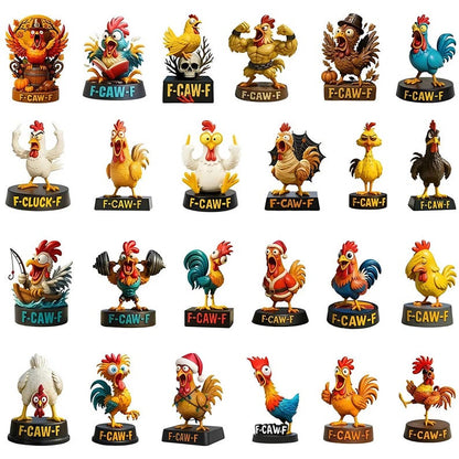 Rooster Advent Calendar 2025 24 Day Rooster Figurines  Vintage Christmas Ornament Countdown
