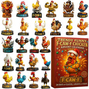 Rooster Advent Calendar 2025 24 Day Rooster Figurines  Vintage Christmas Ornament Countdown