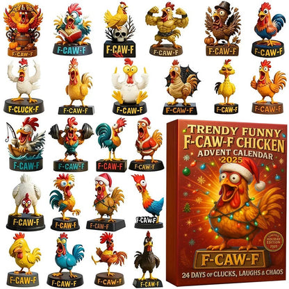 Rooster Advent Calendar 2025 24 Day Rooster Figurines  Vintage Christmas Ornament Countdown