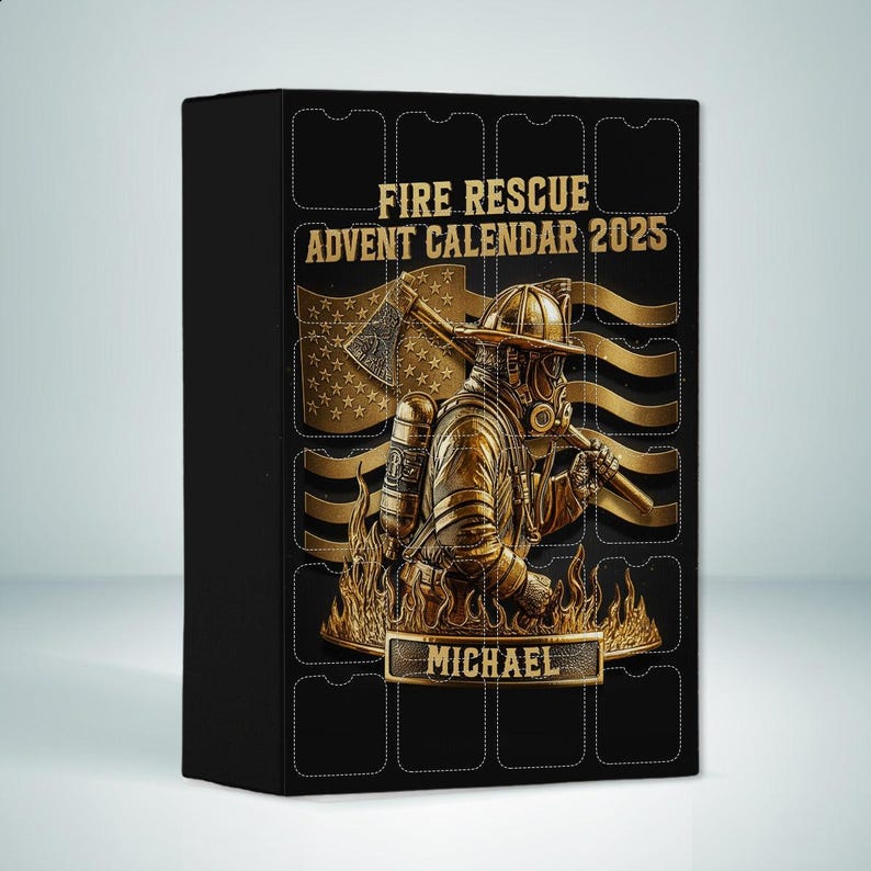 Personalized Fireman Rescue Advent Calendar Gift For Fireman Loves Acrylic Blind Box Countdown Calendar With Ornaments Christmas Gift Ideas
