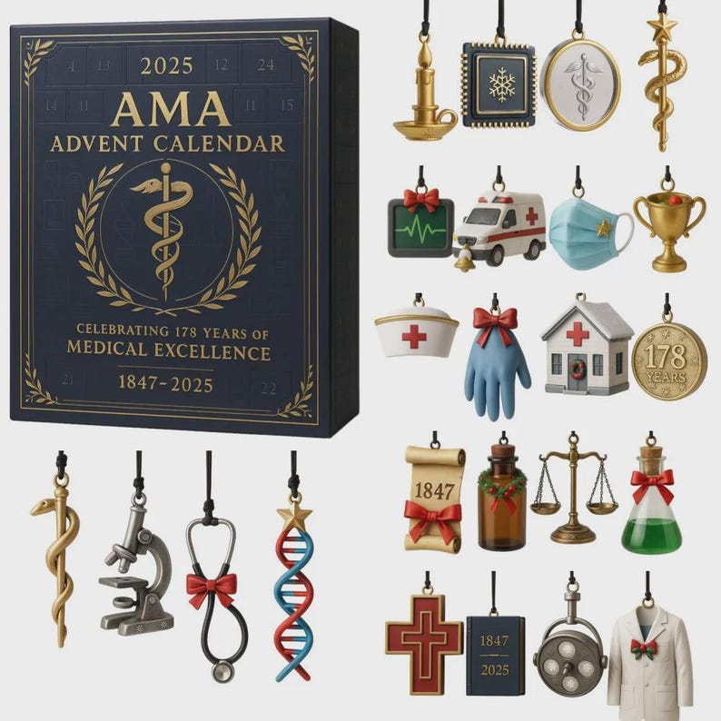 Ama Medical Advent Calendar 2025 178 Years Of Excellence Gift Doctor Nurse Ornament Set Healthcare Worker Christmas