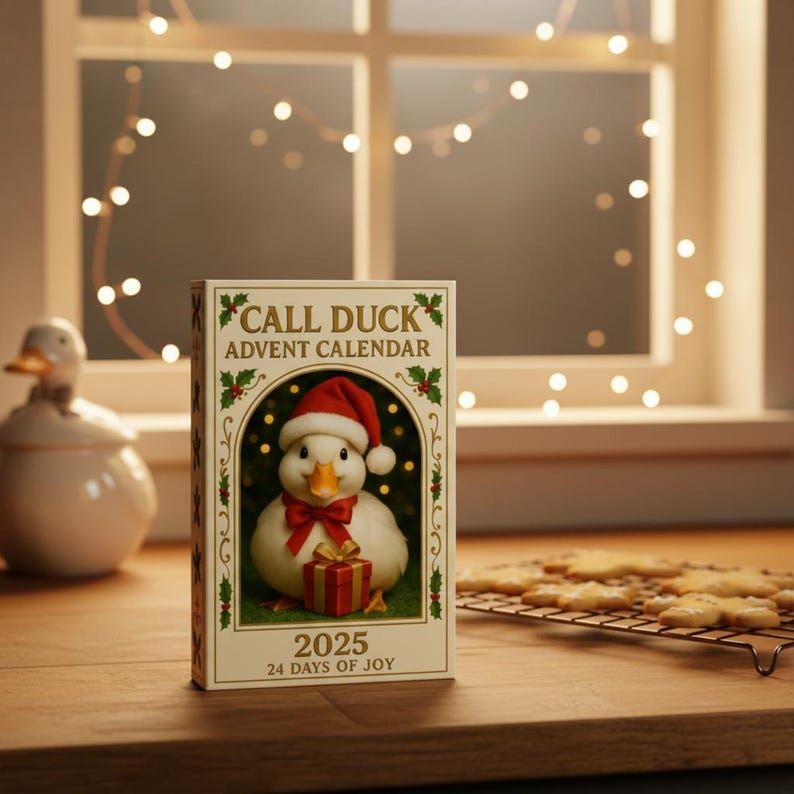 Call Duck Advent Calendar 2025 24 Day Acrylic Ornament Box Cute Duck Christmas Countdown Gift Holiday Decor For Animal Lovers