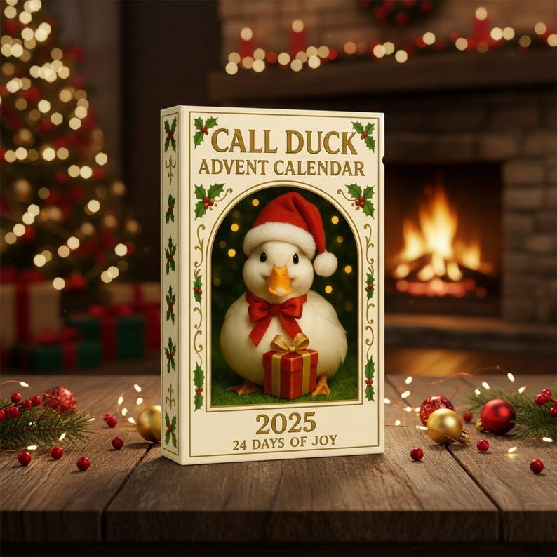 Call Duck Advent Calendar 2025 24 Day Acrylic Ornament Box Cute Duck Christmas Countdown Gift Holiday Decor For Animal Lovers