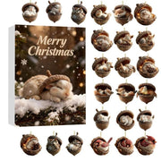 Forest Animal Acorn Advent Calendar, ,Christmas Cone Animal Hanging Ornament Gift, Gift For Nature Lovers, Christmas Countdown Calendar