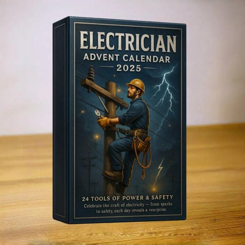 Electrician Advent Calendar, Ectrician Christmas Ornament, Gift for Electrician, Countdown Calendar, Lineman Gift, Gift For Him Husband