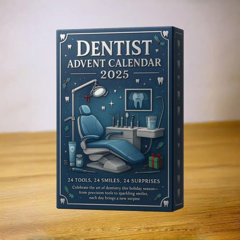 Dentist Advent Calendar 2025, Dental Ornaments, Christmas Countdown Gift, Dental Hygienist Gift, Dental Assistant Gift, Tooth Decor