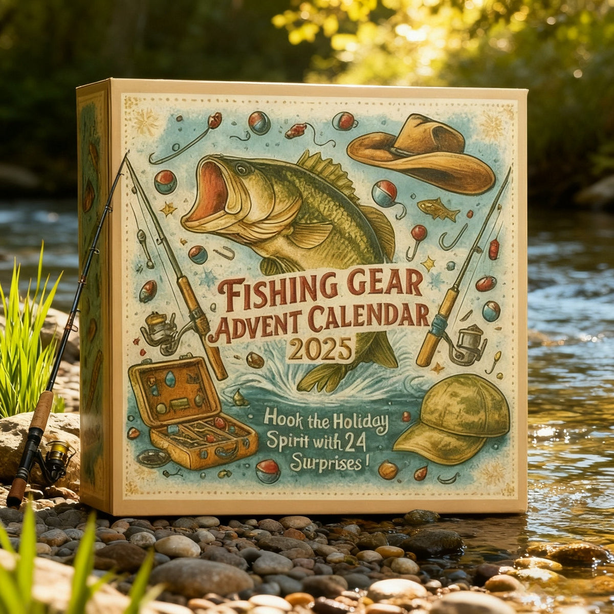 2025 Fishing Gear Advent Calendar 24 Days Christmas Countdown Calendar Fishing Tackle Lures Gifts For Men Gift For Teen Boys
