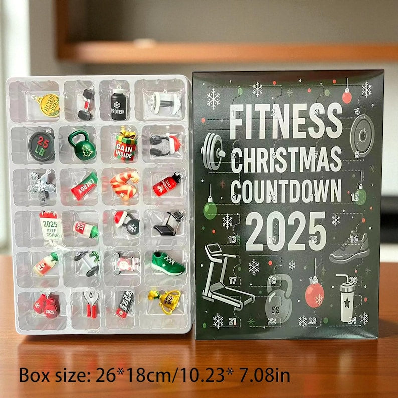 Fitness Advent Calendar 2025 – 24 Day Workout Countdown Box, Gym Lover Gift, Weightlifting & Training Christmas Surprise
