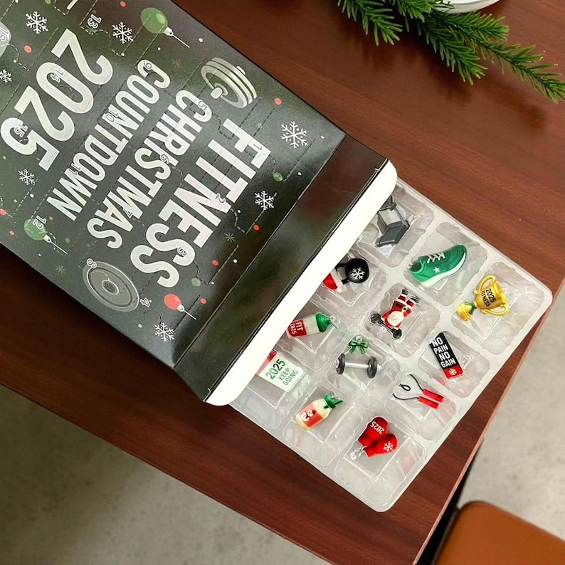 Fitness Advent Calendar 2025 – 24 Day Workout Countdown Box, Gym Lover Gift, Weightlifting & Training Christmas Surprise