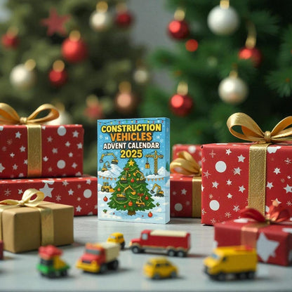 Construction Vehicles Advent Calendar 2025 – 24 Day Christmas Countdown Truck & Excavator Toy Set, Gift for Vehicle Lovers