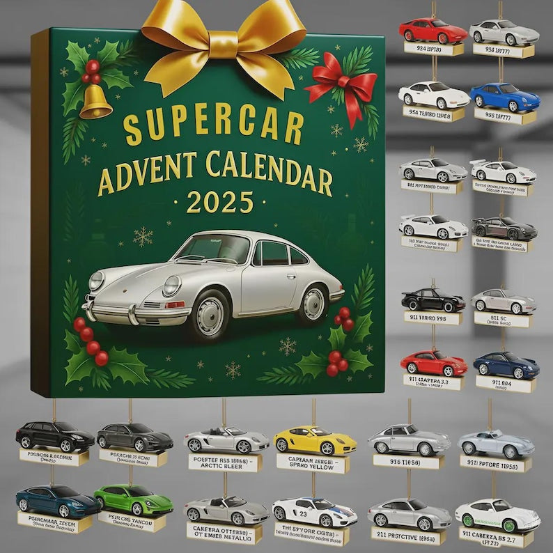 Advent Calendar 2025 Supercar 24 Mini Model Sports Cars For Christmas Countdown Perfect Gift For Car Enthusiasts Collectors And Boys