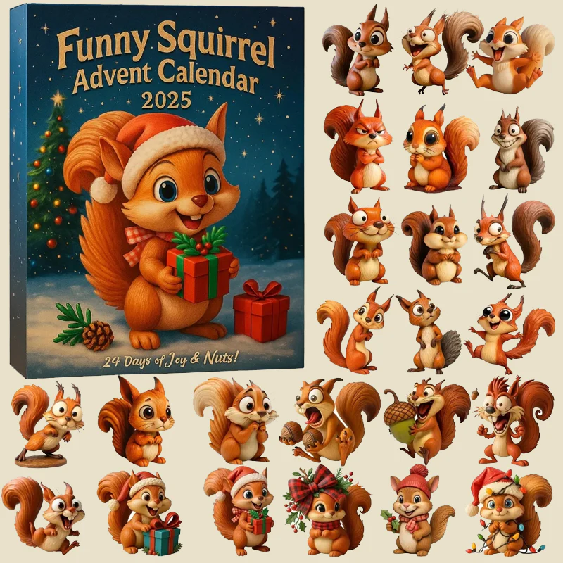Funny Squirrel Advent Calendar Christmas 2025