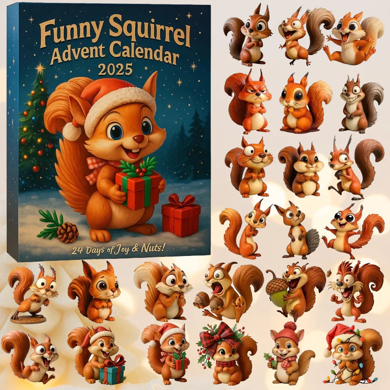 Funny Squirrel Advent Calendar Christmas 2025