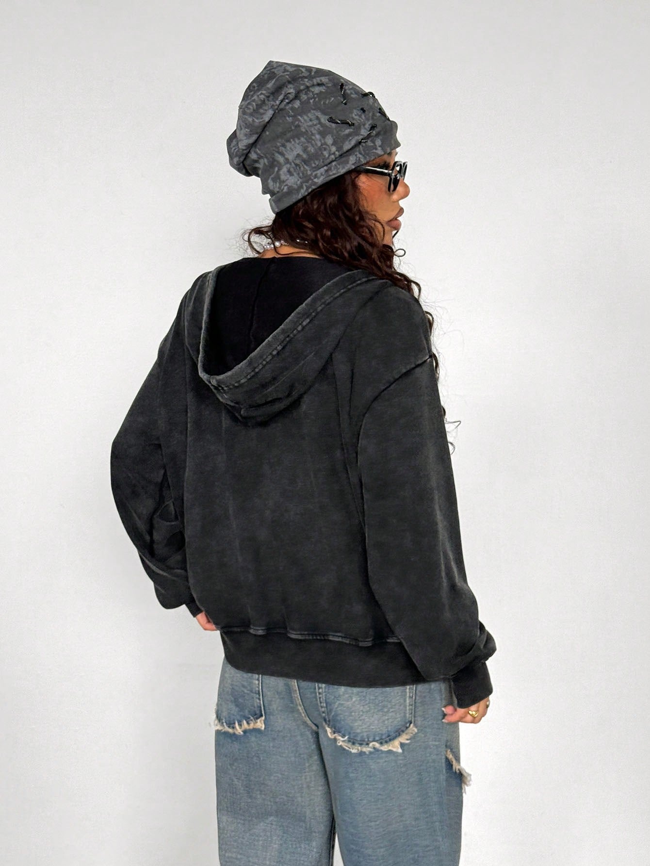 Women's Y2K Gothic Retro Distressed Loose Sweatshirt