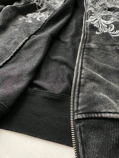 Women's Y2K Gothic Distressed Loose Hoodie