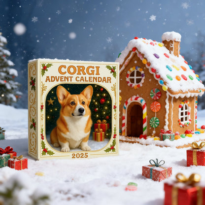 Corgi Christmas Advent Calendar 2025 24 Ornaments Inside