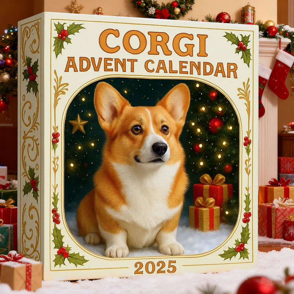 Corgi Christmas Advent Calendar 2025 24 Ornaments Inside