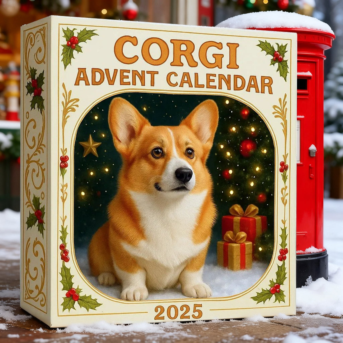 Corgi Christmas Advent Calendar 2025 24 Ornaments Inside