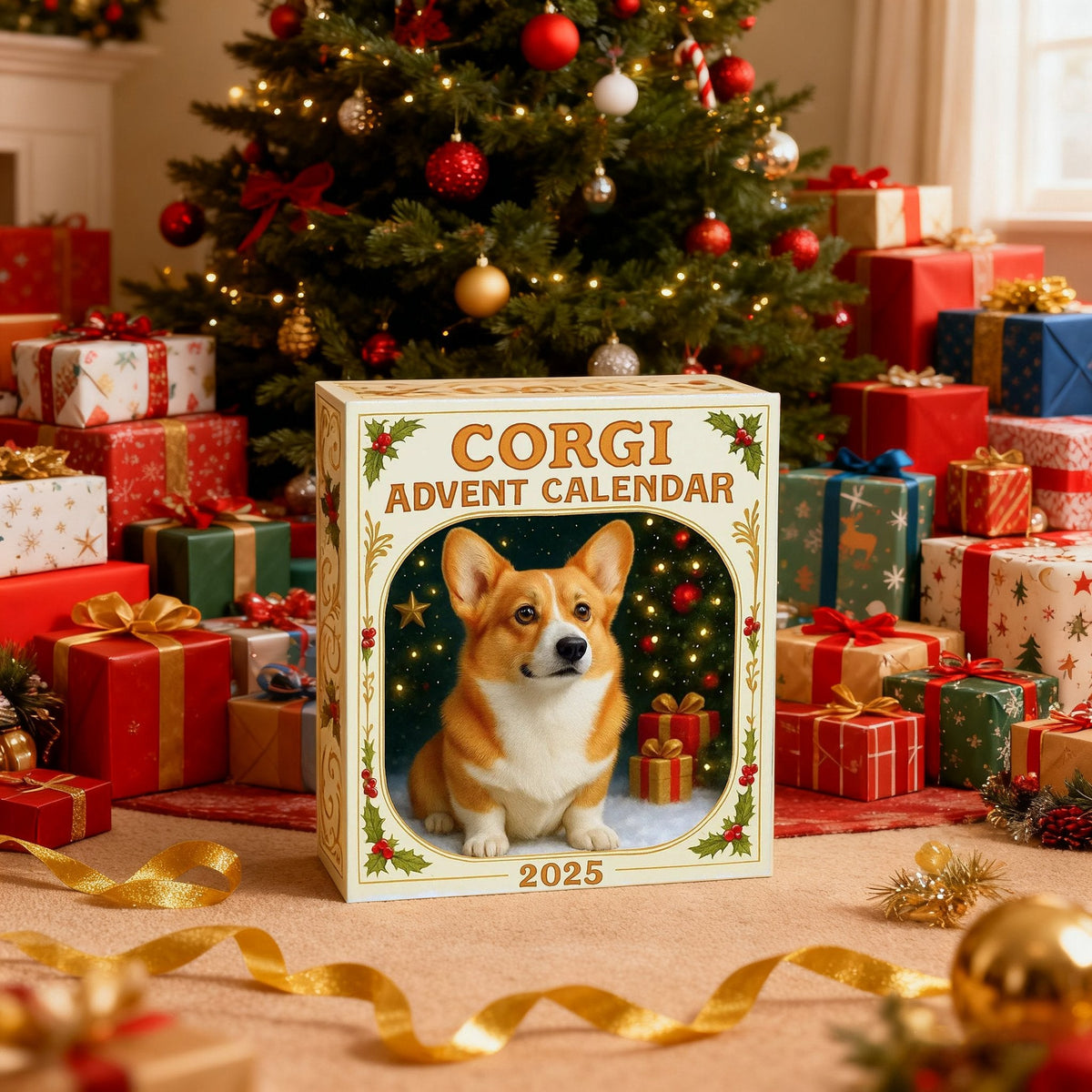 Corgi Christmas Advent Calendar 2025 24 Ornaments Inside