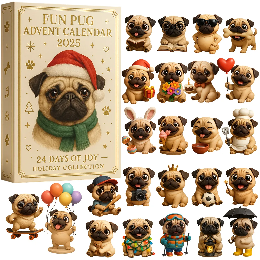Fun Pug Advent Calendar Christmas 2025