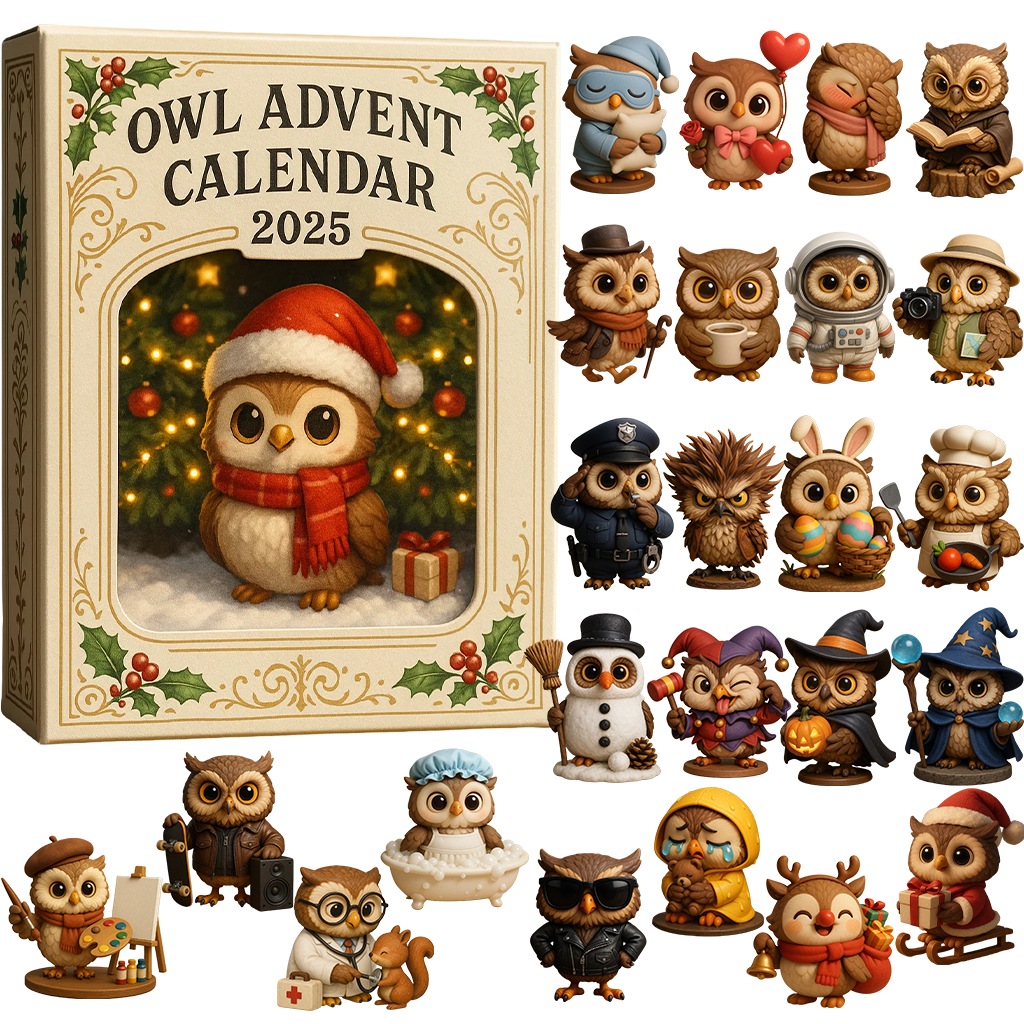 Owl Advent Calendar 2025 Christmas 24 Gifts Inside