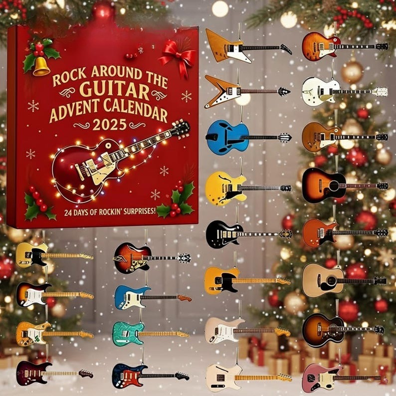Rock Around The Guitar Advent Calendar 2025 24 Mini Guitar Collectibles For Music Lovers Fun Countdown Gift For Musicians And Rock Fans