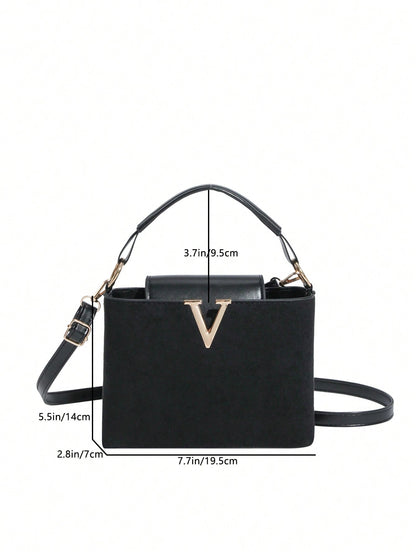 Minimalist Mini PU Leather Handbag with Metal Lock