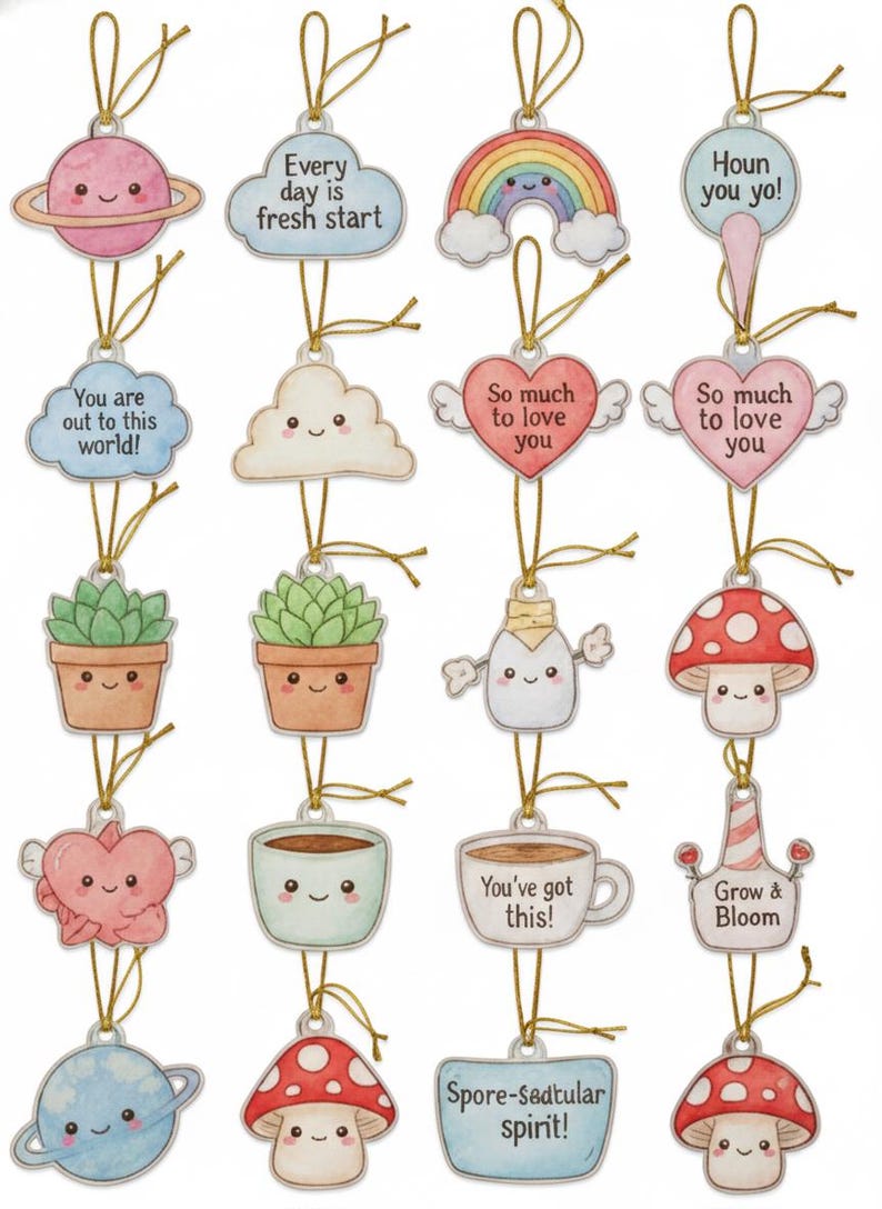 Emotional Support Advent Calendar 2025, 20 Days of Positivity, Mental Health Gift, Cute Acrylic Ornaments, Self Care Christmas Countdown
