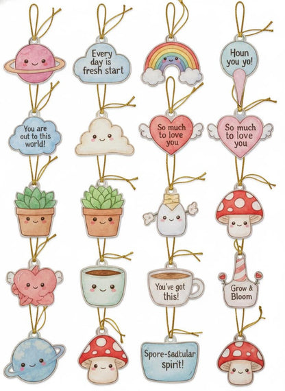 Emotional Support Advent Calendar 2025, 20 Days of Positivity, Mental Health Gift, Cute Acrylic Ornaments, Self Care Christmas Countdown