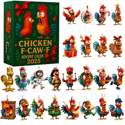 2025 Chicken F Caw F Advent Calendar Chicken Advent Calendar With Ornaments 24 Acrylic Ornament Countdown To Christmas