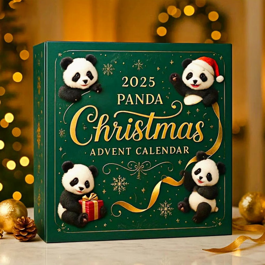 2025 Panda Christmas Advent Calendar 24 Pcs 2d Acrylic Ornaments Cute Christmas Countdown Hanging Decor