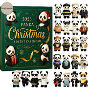 2025 Panda Christmas Advent Calendar 24 Pcs 2d Acrylic Ornaments Cute Christmas Countdown Hanging Decor