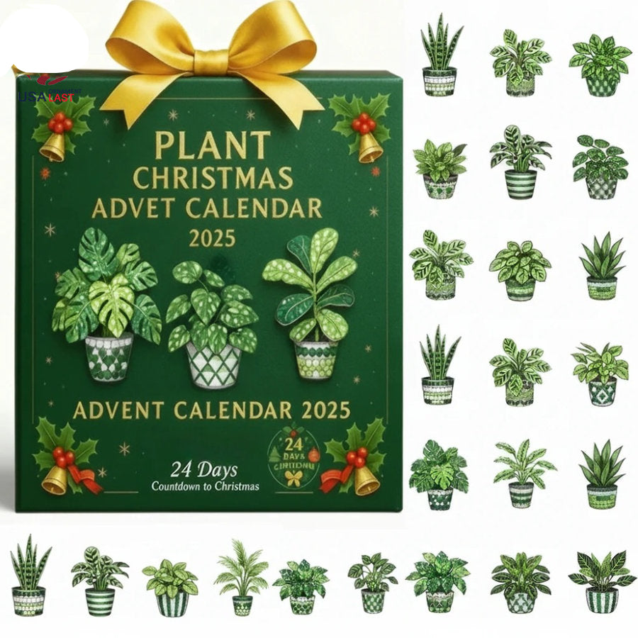 2025 Plant Christmas Advent Calendar Garden Lovers Advent Calendar 24 Pcs 2d Acrylic Ornaments Christmas Countdown Hanging Decor