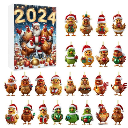 Christmas Home Ornaments 2025 Christmas Holiday Advent Calendar Advent Calendar Edition Chicken Set Christmas Hom