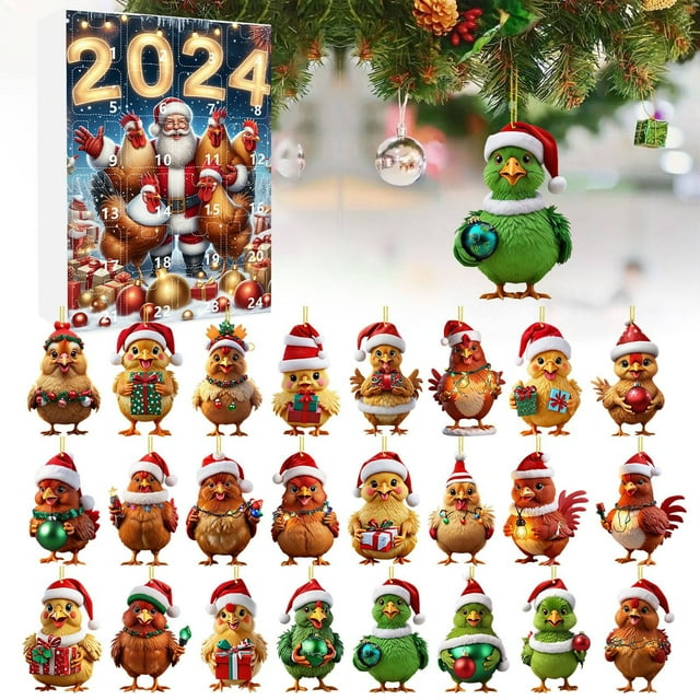Christmas Home Ornaments 2025 Christmas Holiday Advent Calendar Advent Calendar Edition Chicken Set Christmas Hom