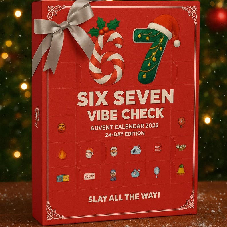 Six Seven Christmas Ornament Advent Calendar 2025 – 24-Day Holiday Countdown Box | Mini Tree Decorations Gift for Christmas Lovers