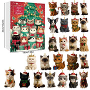 Christmas Cat Advent Calendar 24pcs 2d Acrylic Cat Ornaments Holiday Decor For Cat Lovers Christmas Countdown Gift Box Christmas Gift