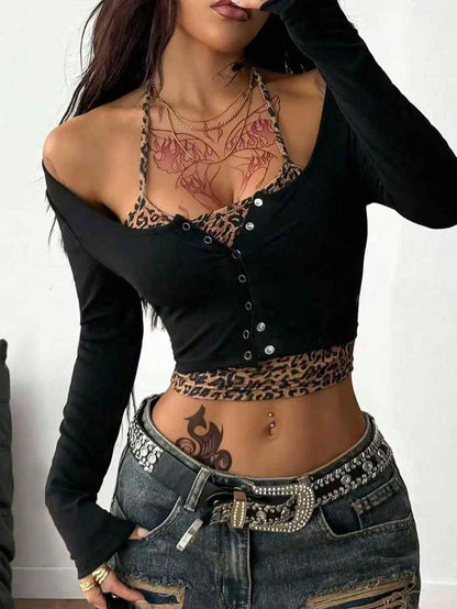 Women's Basic Strappy Tank Top with Faux Strap Cut
