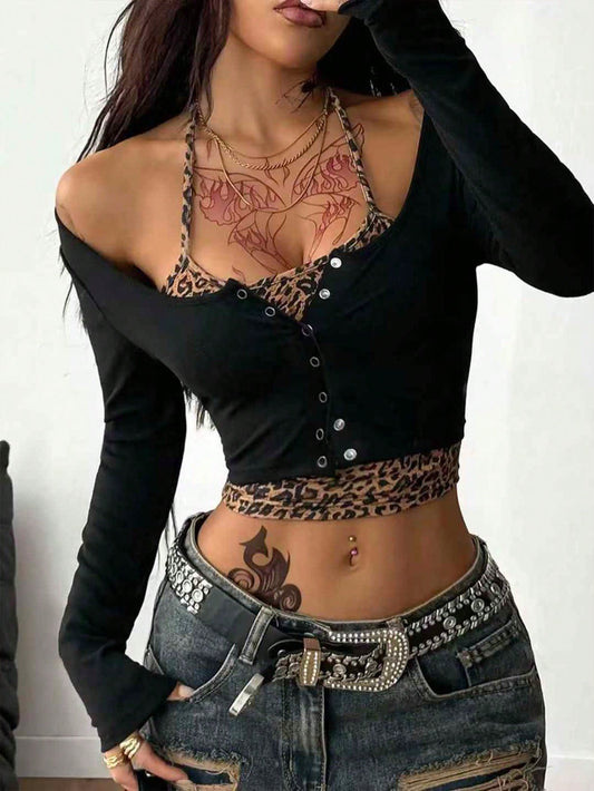 Women's Basic Strappy Tank Top with Faux Strap Cut