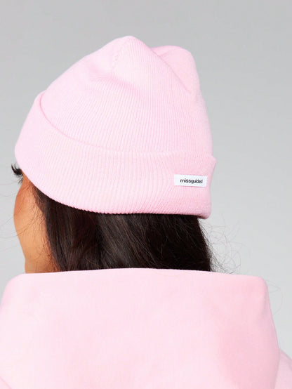 Playboy Chunky Knit Logo Embroidery Cuffed Beanie