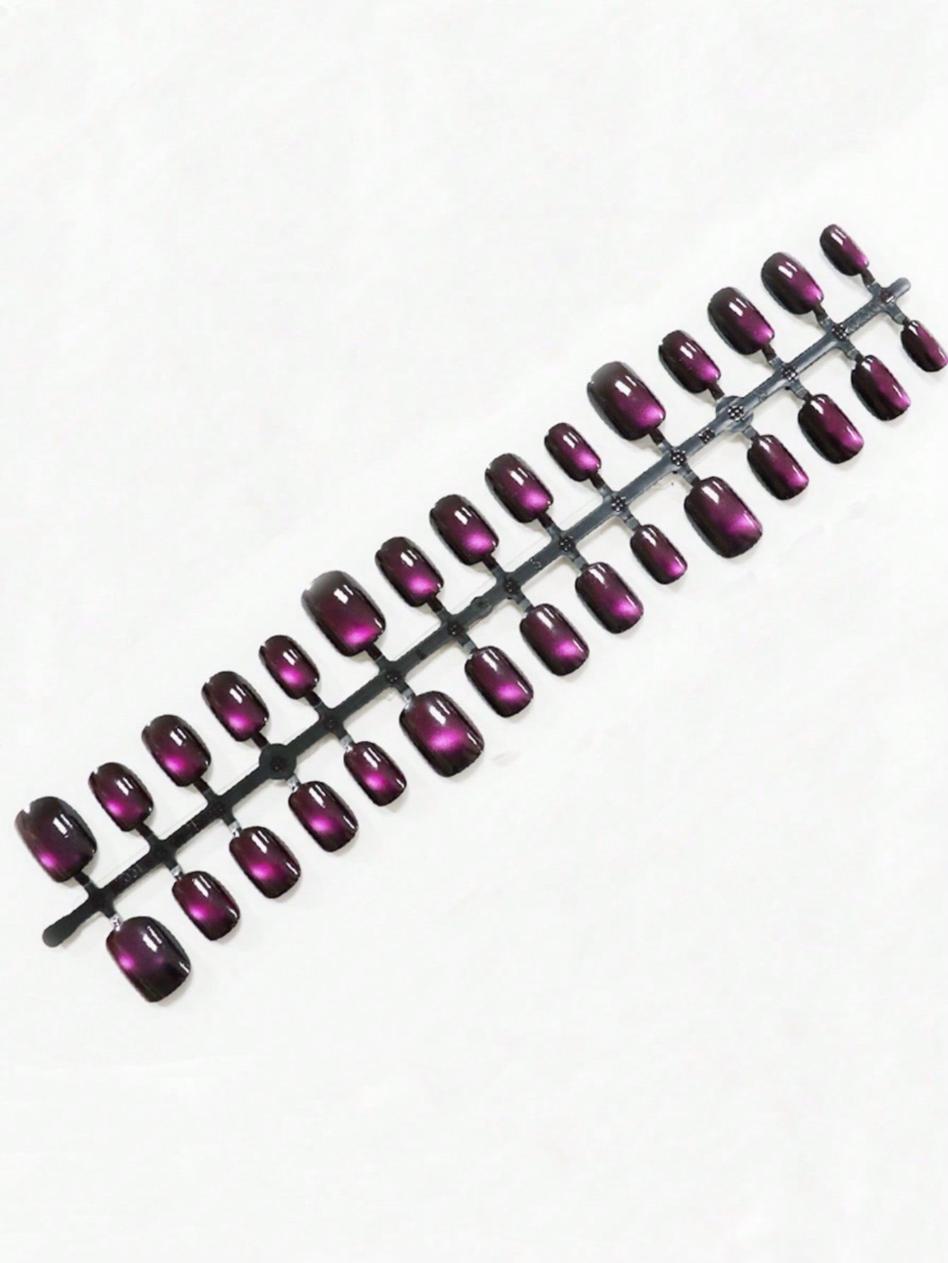 Elegant Cat Eye Red Purple Chic Press-On Nails