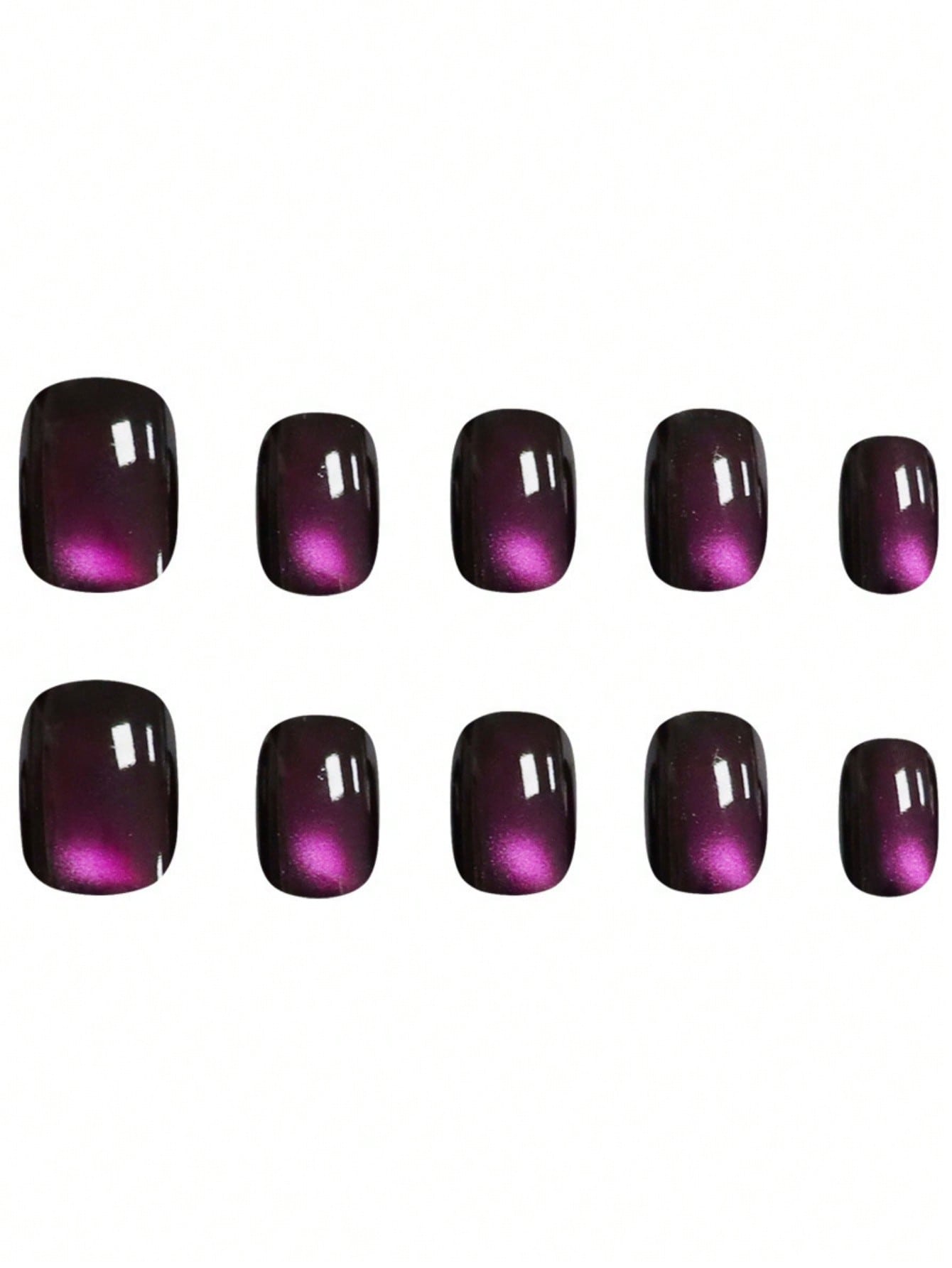 Elegant Cat Eye Red Purple Chic Press-On Nails