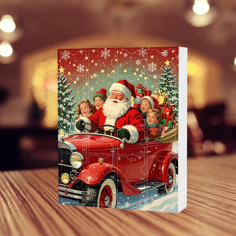 Advent Calendar 2025 24 Days 2d Acrylic Transportation Ornaments Monster Truck Airplane Ship Figures Festive Xmas Tree Hanging Decor Gift