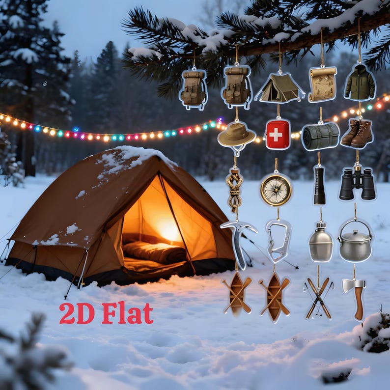 Advent Calendar 2025 For Outdoor Lovers 24 Days Explorer Themed Acrylic Ornaments Hiking  Camping Adventure Figures Xmas Countdown Gift